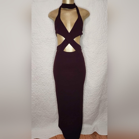 Express Crossed Front Cut Out Maxi Dress - Picture 1 of 9
